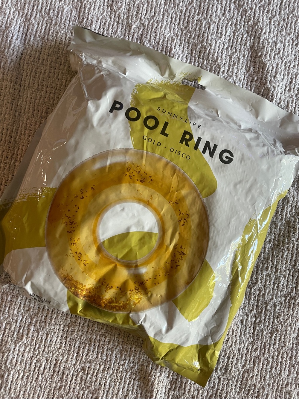 Sunnylife Yellow Gold Glitter Pool Ring